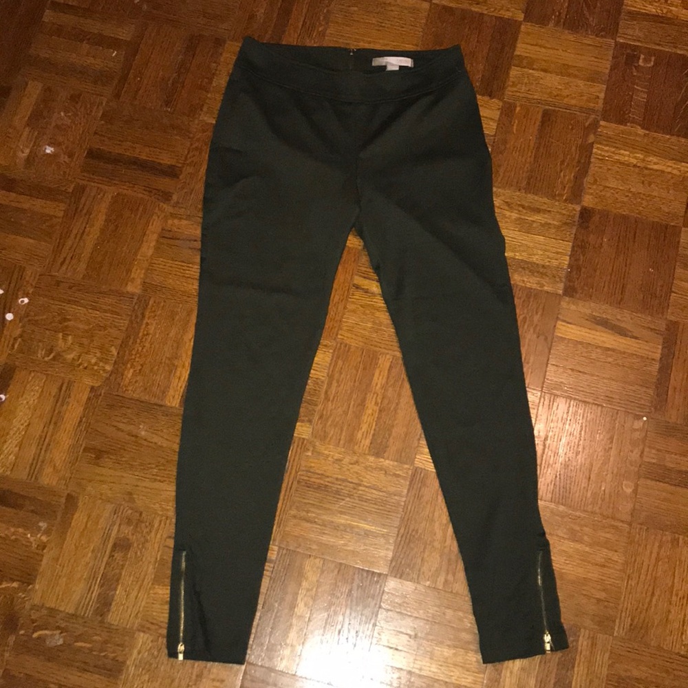 Olive green back zipper pants/legging